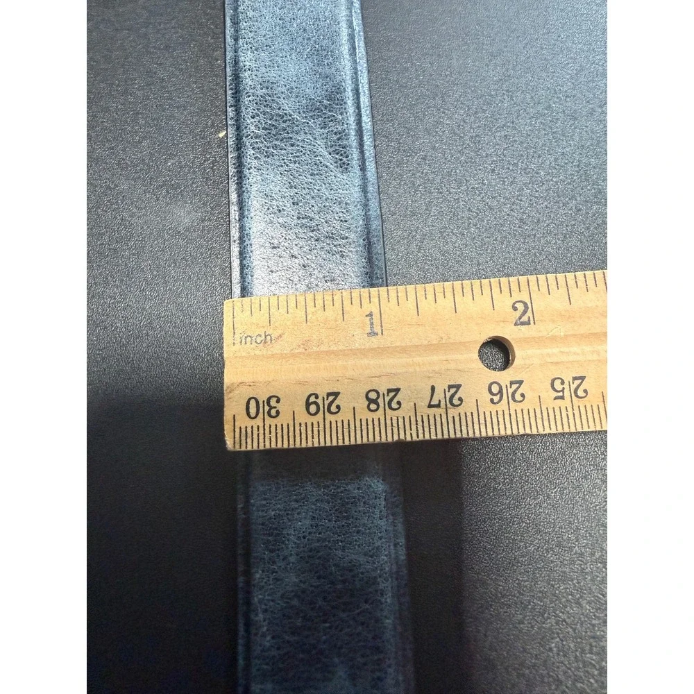 Cole Haan New Mens Blue Pressed Leather Belt 36 Silver Buckle Office Dress Luxur
